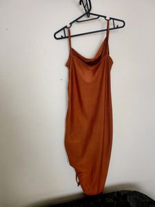 Bodycon Dress With Cowl Neck Spaghetti Straps