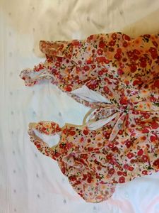 Y2K Floral Tie Dress