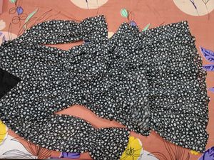 Patterned Black &amp; White Dress
