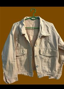 Peach Color Denim Jacket
