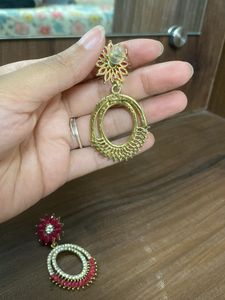 Red &amp; White Earrings
