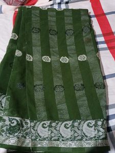 Green &amp; Silver Sari