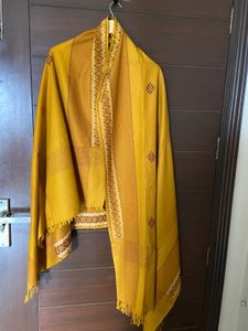 Brand new Mustard Yellow woven textured shawl