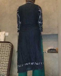 Black Cotton Print Kurti
