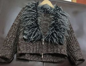 Mauve & Grey Crop Sweater For 38 Bust