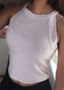 beige top