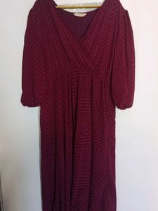 Burgundy Chevron dress