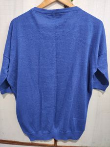 Blue Glittery Top For Party Wear