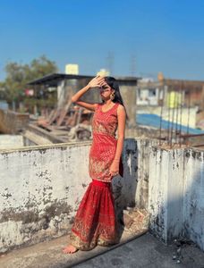 Red Embroidered Kurta Set