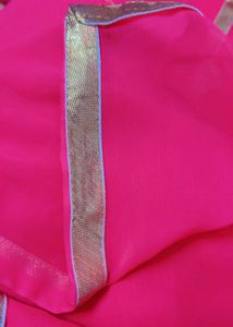 Magenta Saree with Gold Border