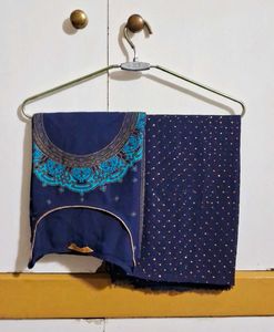 Navy Blue Kurta With Dupatta