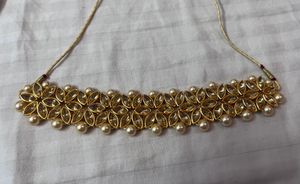 Elegant Gold & Pearl Choker Necklace