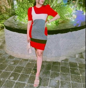 Color Block Mini winter Dress