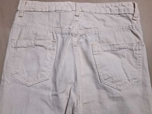 Straight fit White Denim Jeans