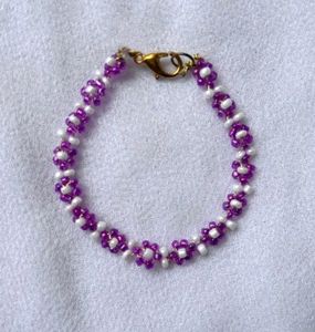 Flower Beaded Choker With Bracelet