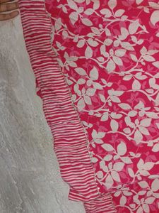 Pink &amp; White Embroidered Cotton Top - XL