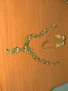 Floral Gold-Tone Necklace &amp; Earring Set