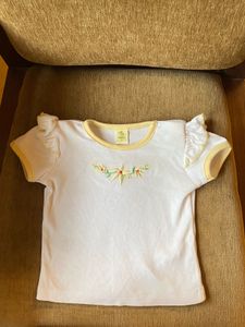 Cute Floral Embroidered Baby Tshirt