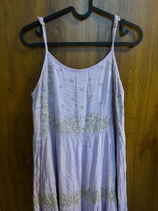 Lilac Embroidered Dress