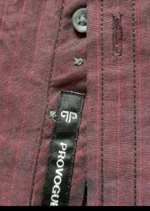 Burgundy Provogue Striped Shirt