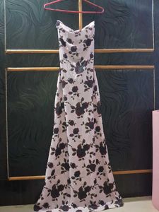Floral Print Backless Maxi Dress