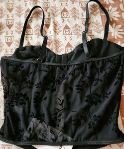 Black Floral Corset Top