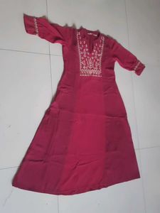 Pink Embroidered Kurti