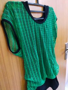 Green Fishnet Top