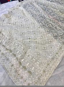 Embroidery organza saree