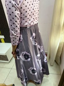 Floral Print Purple Gown With Jacket