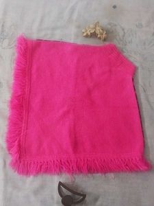 Pink Patterned Poncho