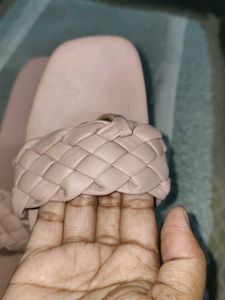 Pink Woven Thong Sandals