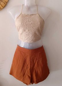 Aesthetic Crochet Lace Tie Up Top From Japan