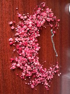 Red And Pink Beaded Neck Choker