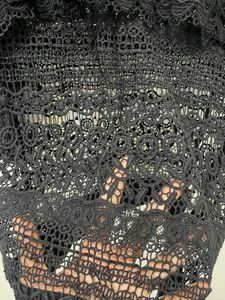 Black Knitted Lace Top