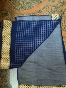 Blue And White Saree