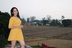 Mustard Mini Dress