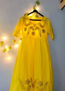Yellow Short Anarkali