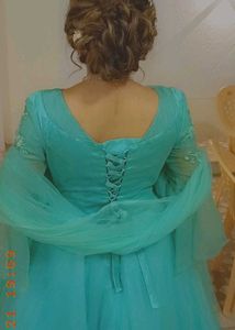 designer heavy ball gown (sky blue colour)