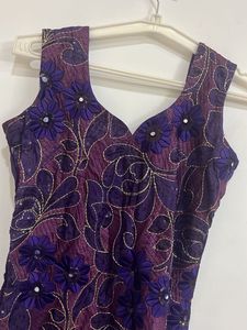 Purple Floral Embroidered Punjabi Salwar Suit Set