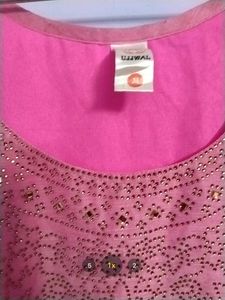 Pink Embroidered  Anarkali Kurta Set