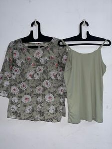 Floral Blouse &amp; Cami Set