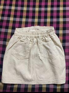 Beige Denim Skirt