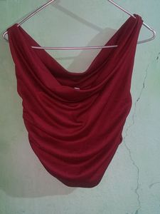 Burgundy Ruched Bodysuit