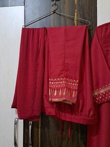 Myntra Maroon Complete Suit Set 🔥
