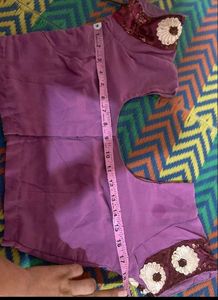 Purple Embroidered Saree &amp; Blouse