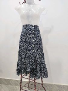 Floral Print Midi Skirt