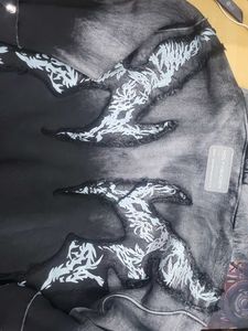 Distressed Graphic Zip-Up Hoodie