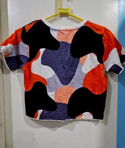 Colorful Patterned Crop Top