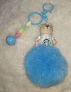 Starbucks Bear Fluffy Keychain+bagcharm